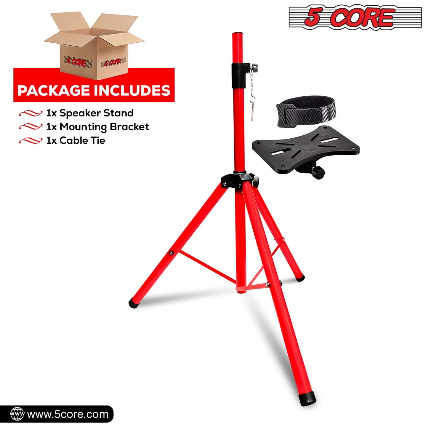 5Core Speaker Stand Tripod Tall Adjustable 72 Inch DJ Studio Monitor