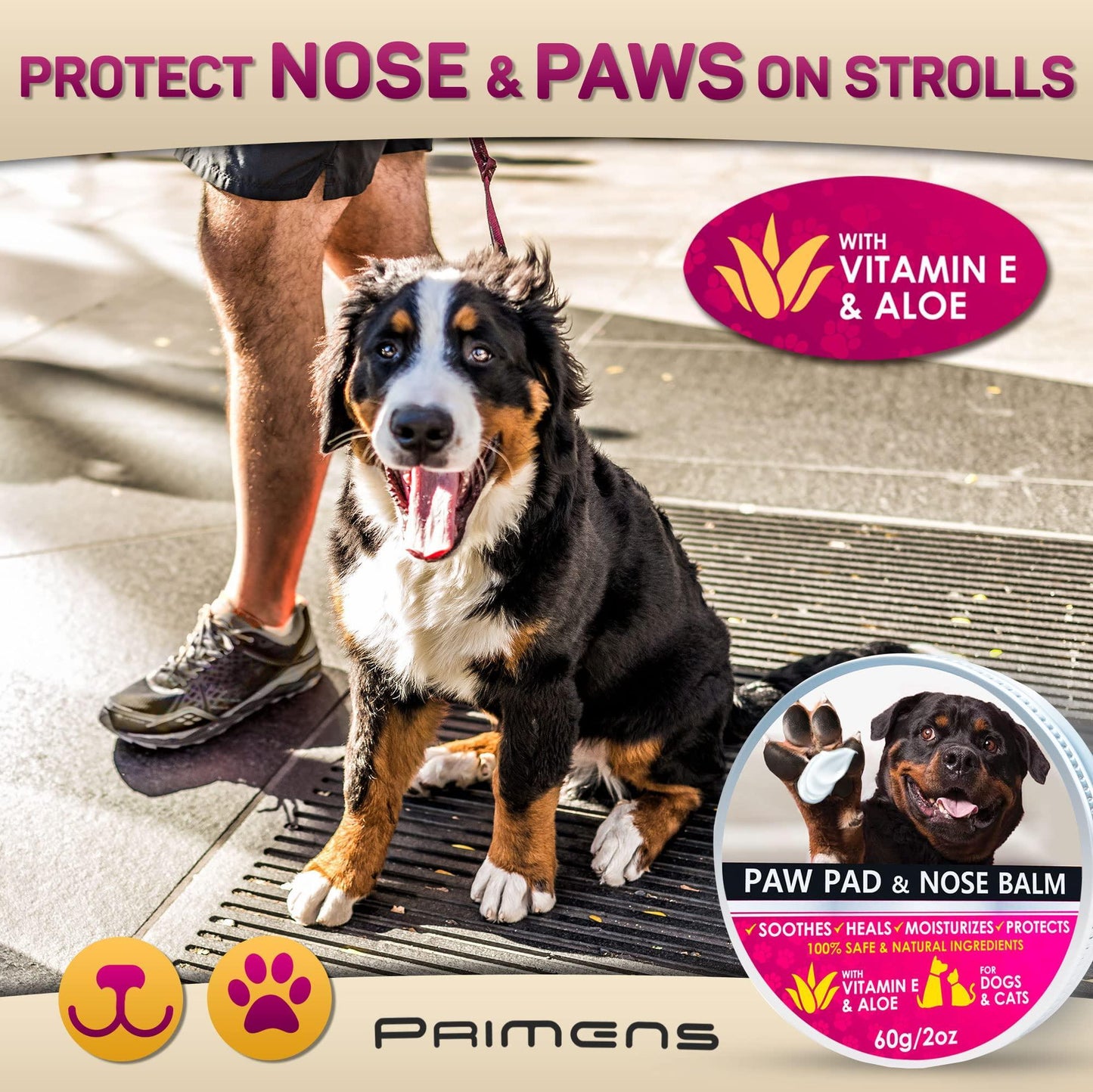 Natural Paw Protection Balm - Hot Pavement Wax | Dog Paw Care