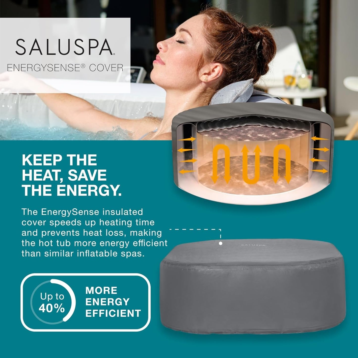 Saluspa Hawaii Energysense Smart Luxe Airjet Inflatable Hot Tub Spa