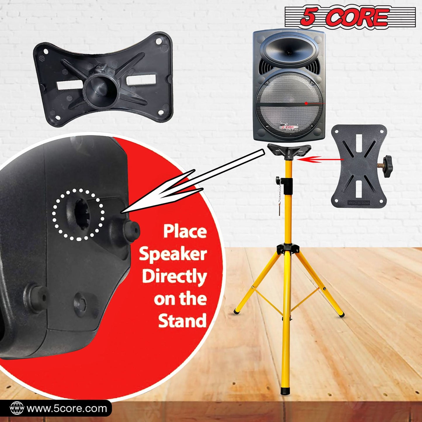 5Core Speaker Stand Tripod Tall Adjustable 72 Inch DJ Studio Monitor