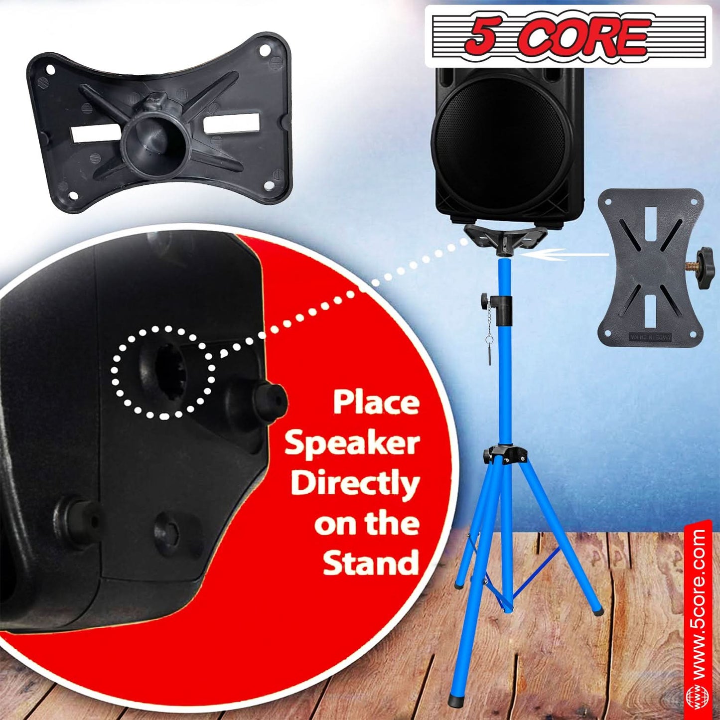 5Core Speaker Stand Tripod Tall Adjustable 72 Inch DJ Studio Monitor