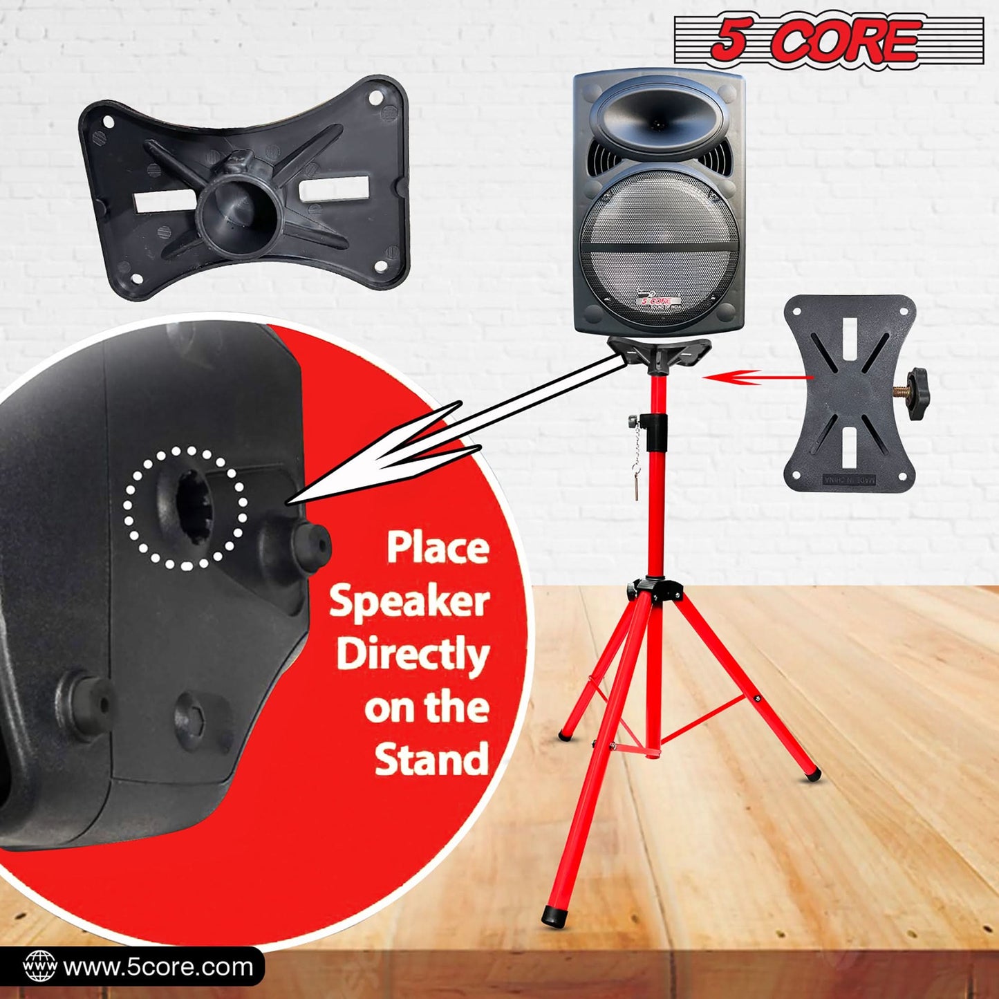 5Core Speaker Stand Tripod Tall Adjustable 72 Inch DJ Studio Monitor