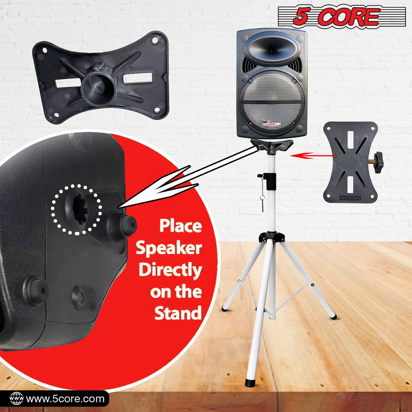 5Core Speaker Stand Tripod Tall Adjustable 72 Inch DJ Studio Monitor