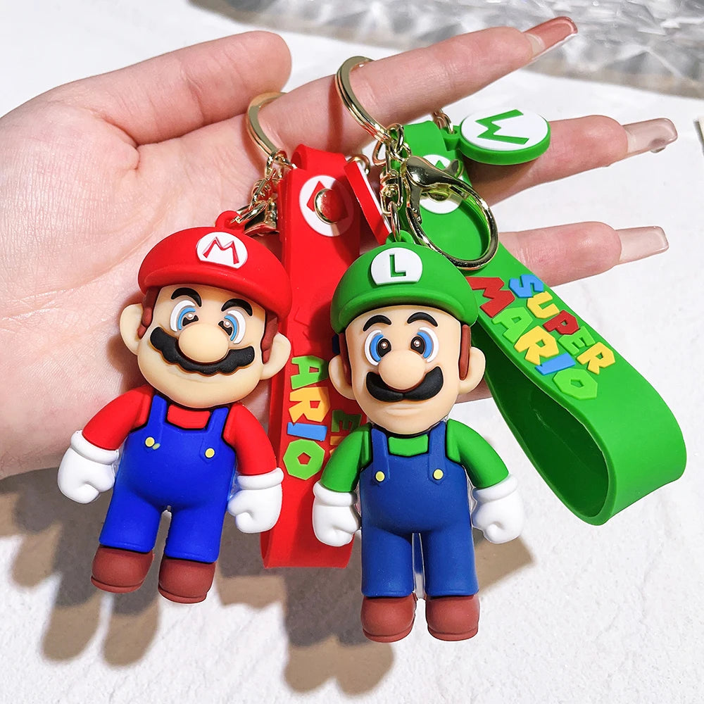 Game Super Mario Bros Keychain Anime Figure Car Decoration Backpack Pendant Accessories Kids Toy Christmas Birthday Gifts