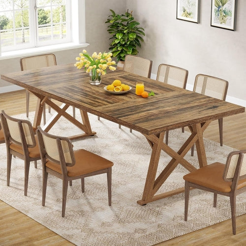 Dinning Room Table for 8 People, 6Ft Wooden Dining Table, 71 in