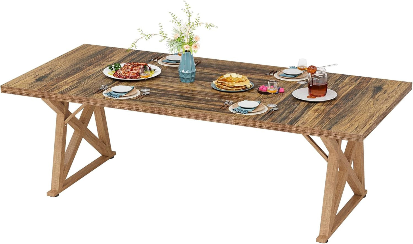 Dinning Room Table for 8 People, 6Ft Wooden Dining Table, 71 in