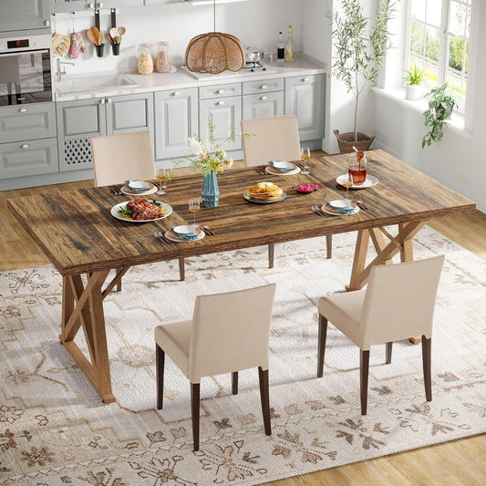 Dinning Room Table for 8 People, 6Ft Wooden Dining Table, 71 in