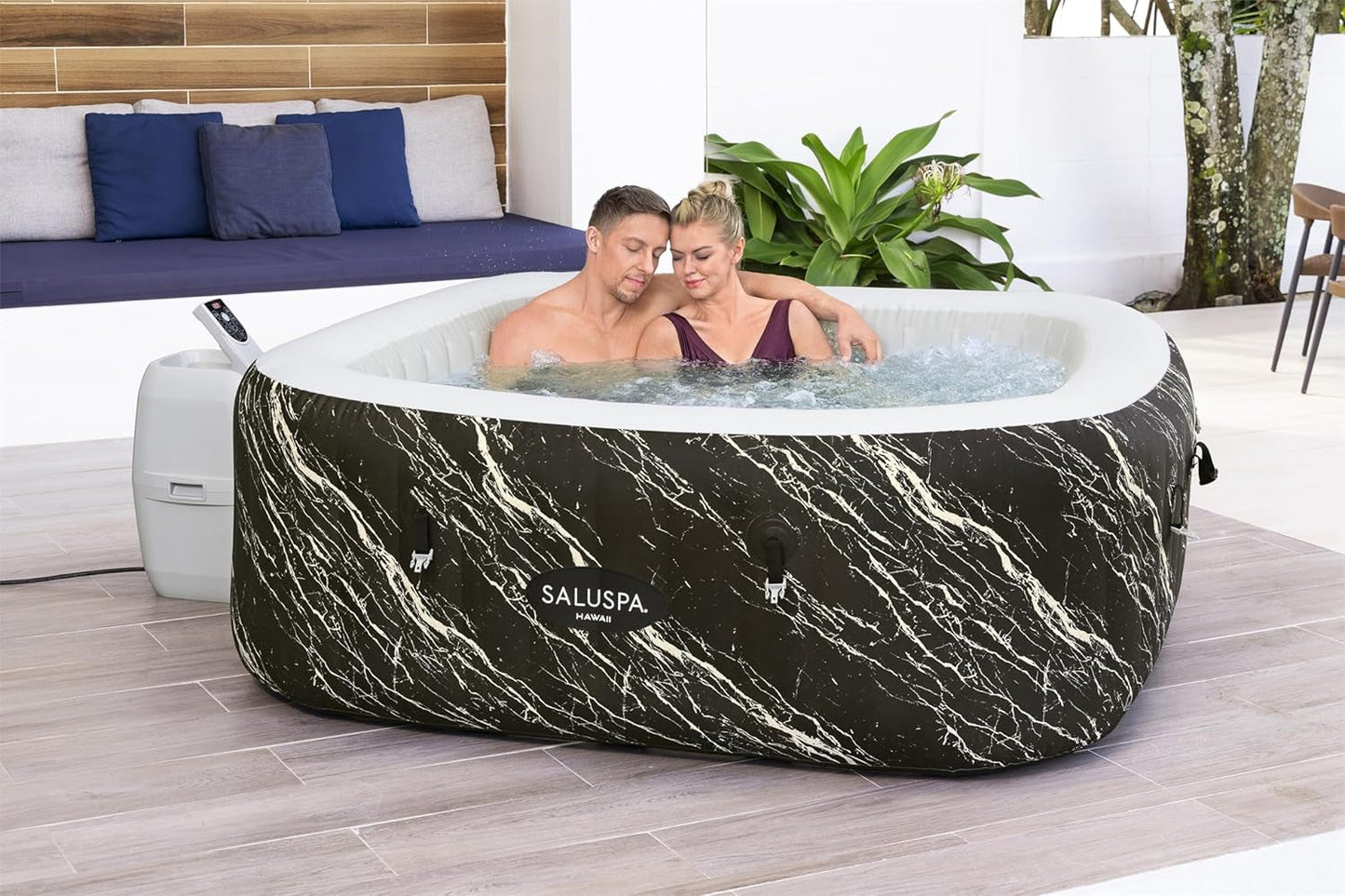 Saluspa Hawaii Energysense Smart Luxe Airjet Inflatable Hot Tub Spa