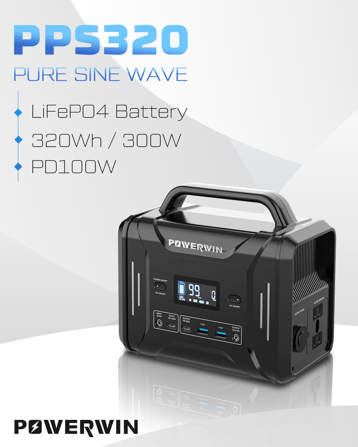 300W Portable Power Station - 320Wh Solar Generator | Camping & Outdoor