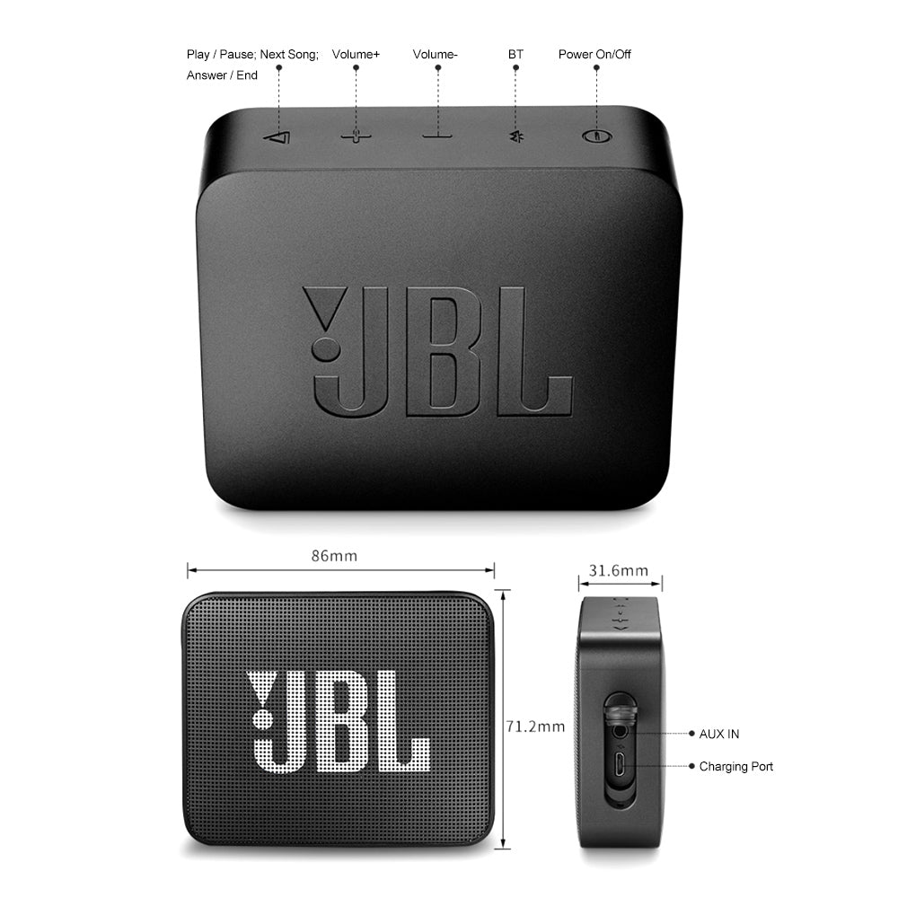 JBL GO 2 Wireless Bluetooth Speaker IPX7 Waterproof With Mic