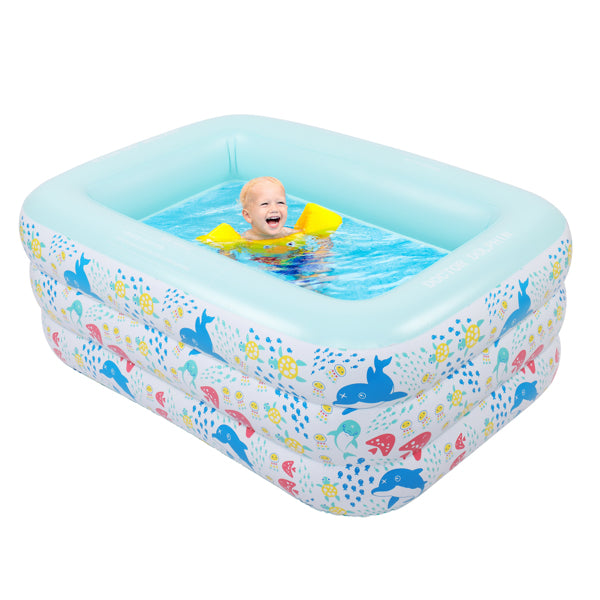 Family Inflatable Pool - 59" Kids Swimming Pool | Indoor & Outdoor