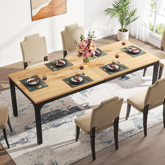 78" Modern Dining Table - Seats 6-8 | Large Family Entertainment