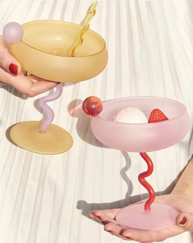 Whimsical Jelly Bean Wine Glass - Colorful Cocktail Coupe