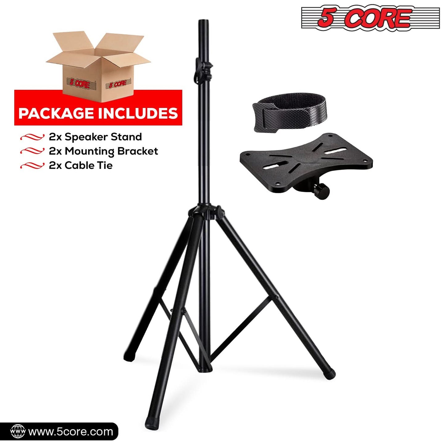 5Core Speaker Stand Tripod Tall Adjustable 72 Inch DJ Studio Monitor