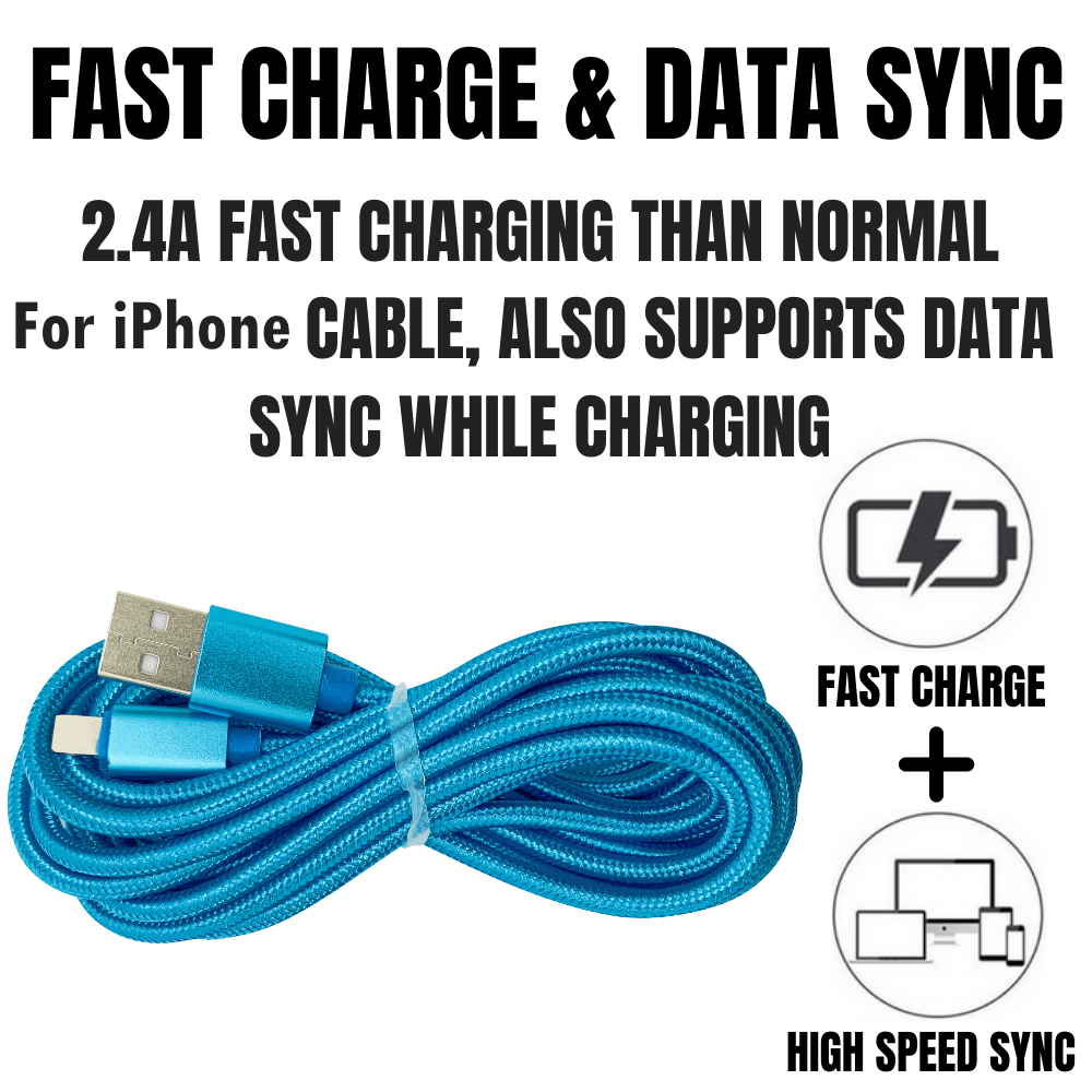 iPhone Charging Bundle - 2-Pack 10FT Nylon Braided Cables