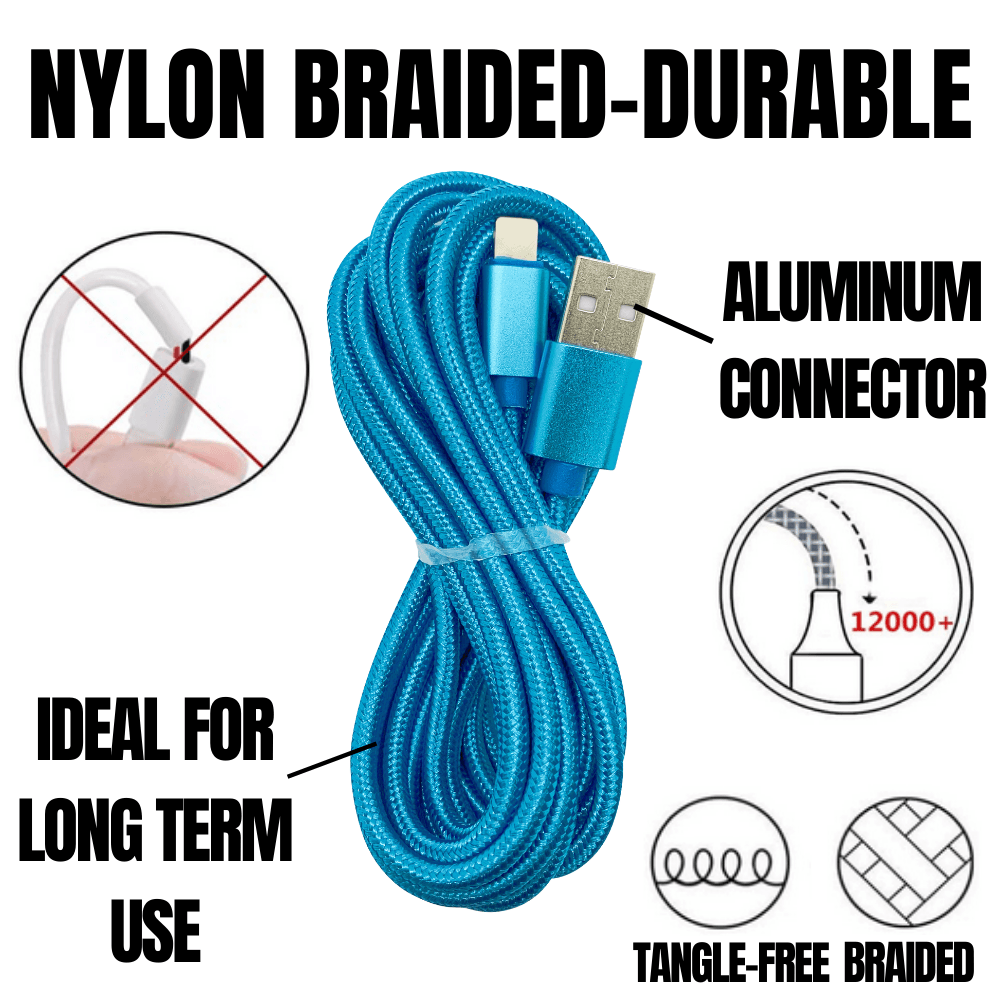 iPhone Charging Bundle - 2-Pack 10FT Nylon Braided Cables